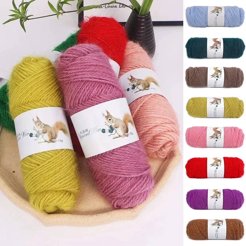 

Warm Delicate Woolen Yarn Solid Color Skin-Friendly Soft Squirrel Woolen Yarn Comfortable Sweater Scarf Knitting Accessories