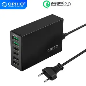 orico qc 2 0 quick charger with 4 ports 5v2 4a 50w max output mobile phone usb charger for samsung xiaomi huawei free global shipping