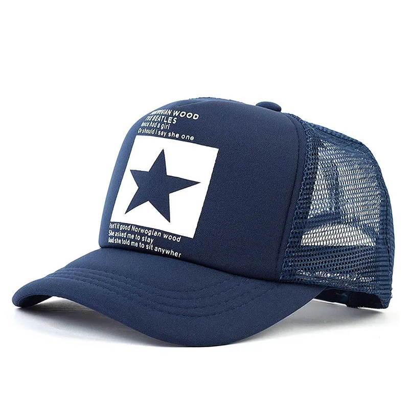 Бейсболки с пятиконечной звездой мужские летние сетчатые бейсболки Спортивная