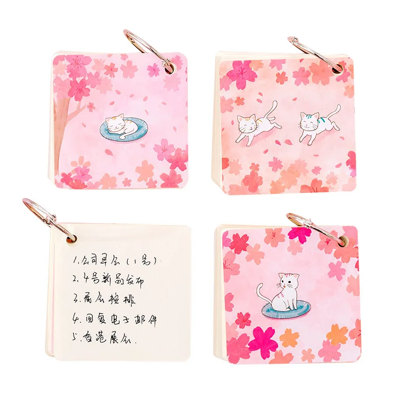 Ins девушка сердце розовый Кот сакуры английское слово книга студента свободный