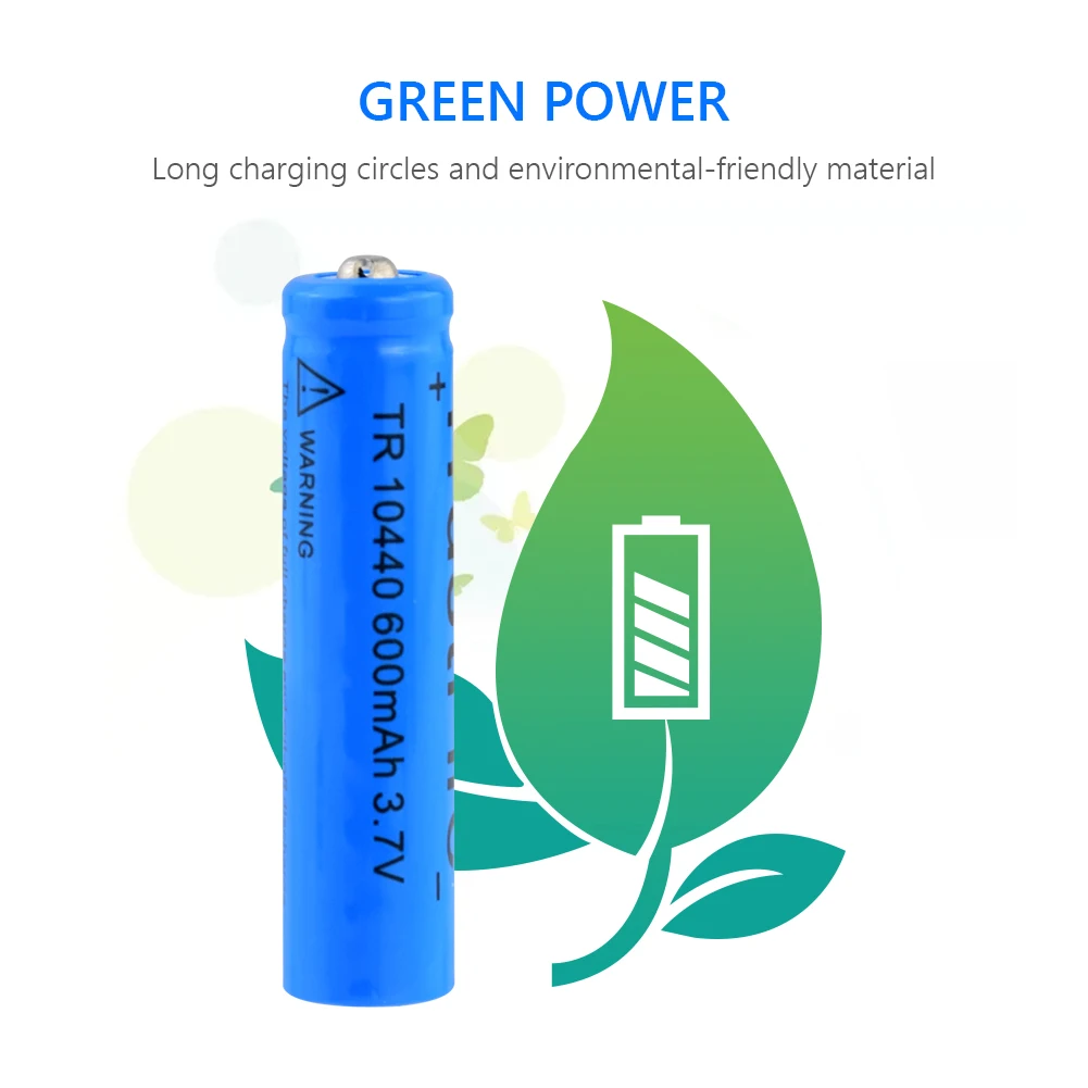 2/4/8 шт 3 7 V 10440 600mAh литий ионные аккумуляторы аккумуляторные батареи для фонарь