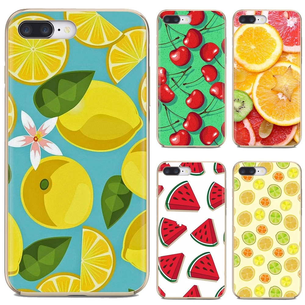 Силиконовый чехол для телефона с вишневой грушей персиковыми и оранжевыми