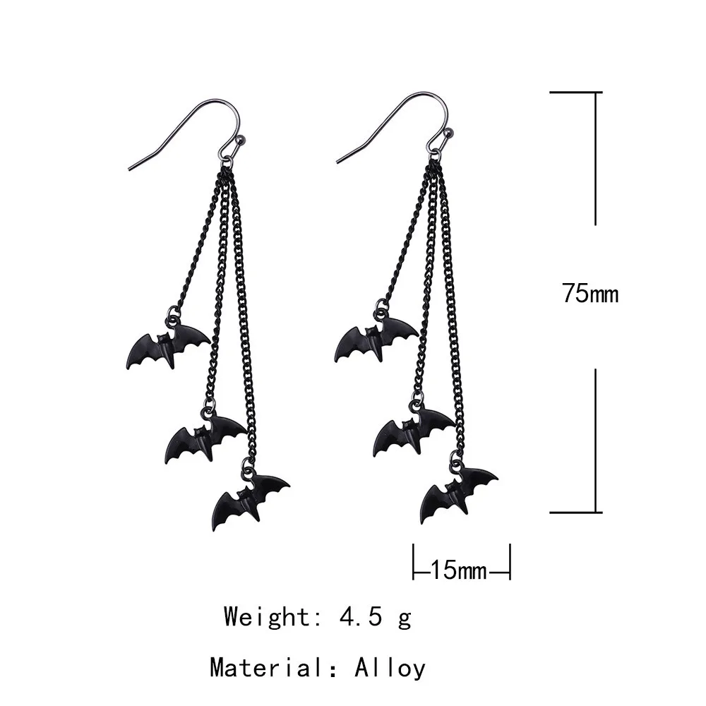 

Fashion Drape Drop Pattern Decoration Halloween Necklace For Women Funny Bat Female Stud Jewelry