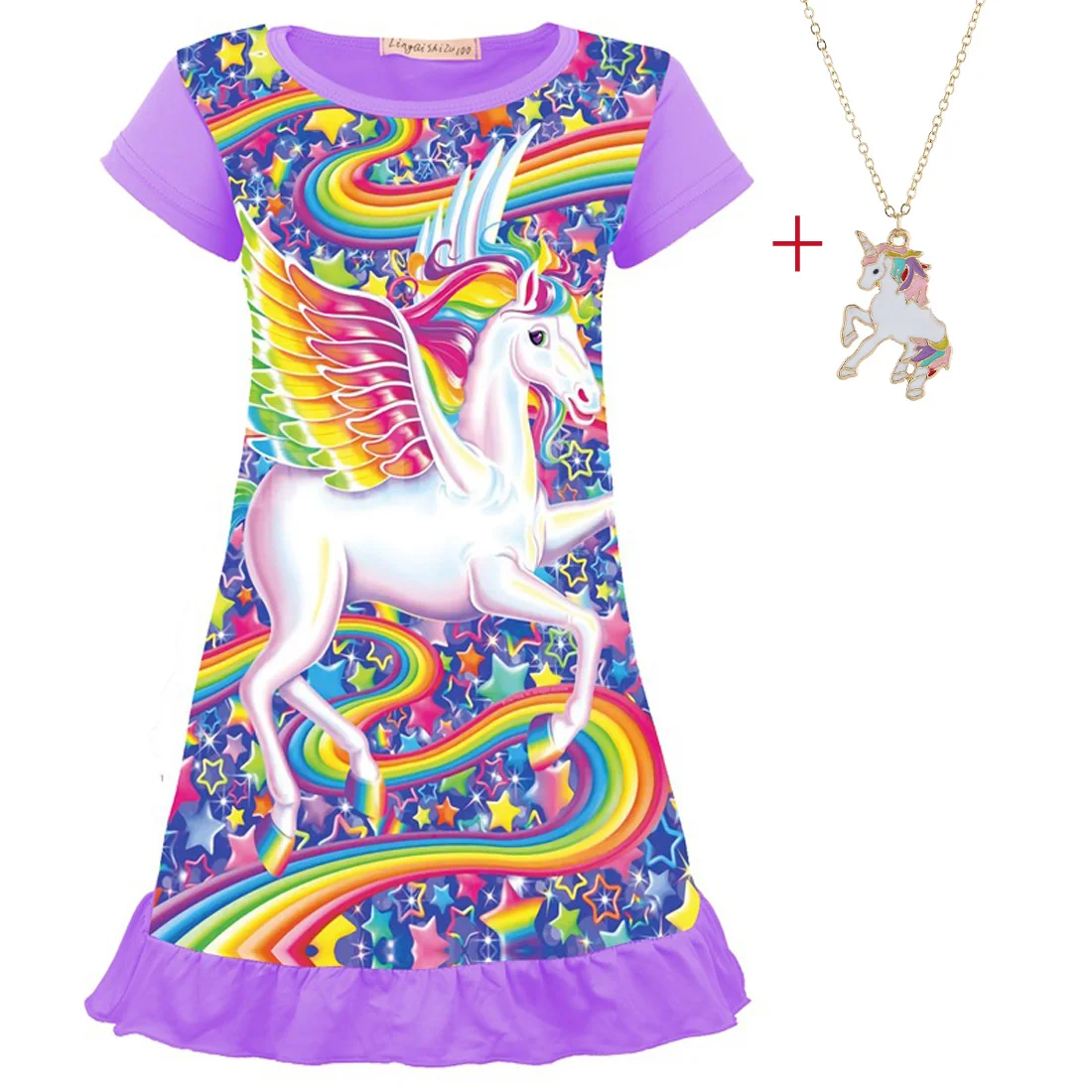 Праздничное модное платье с единорогом для девочек детская одежда детские