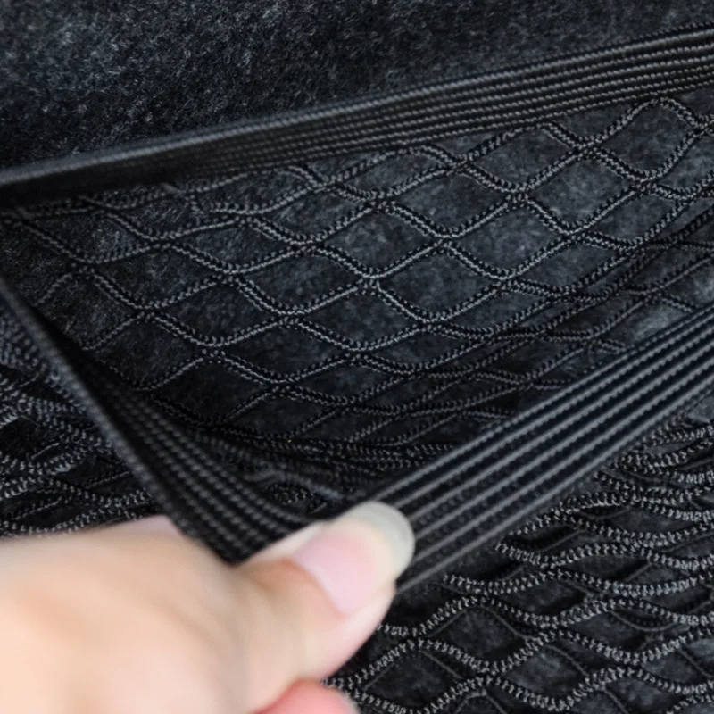 

Car Rear Trunk Seat Storage Bag Automobile Supplies Multi Pocket High Elasticity Elastic Rope Mesh Velcro Carrying Case