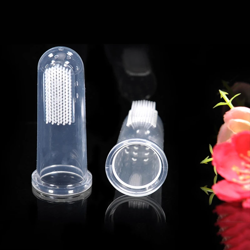 Супер мягкая надеваемая на палец зубная щетка для домашних животных питомцев