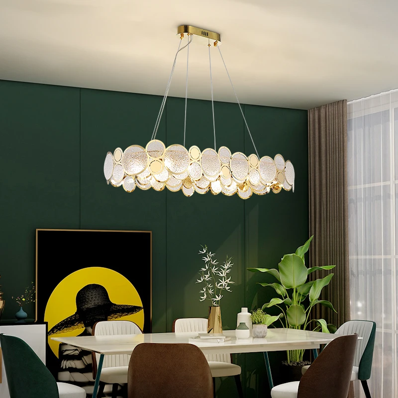 Postmodern Luxury LED Chandelier For Living Dining Room Bedroom Simple Fixtures Restaurant Clothing Store New Glass Hanging Lamp | Лампы и