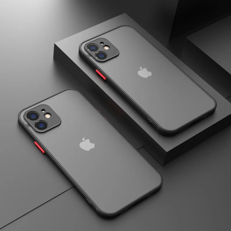 

Lens Protect Hybrid Case For iPhone 12 13 Mini 12 11 13 Pro Max XS Max X XR 8 7 Plus SE 2020 Matte Shockproof Back Cover
