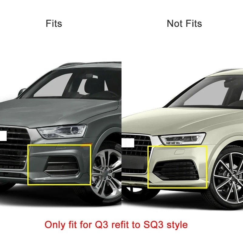 

Car Left & Right Car Front Bumper Fog Lamp Grills in Racing Grills ABS Replacement Fit For- Q3 2013-2018