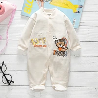 2021new autumn pure cotton baby girl clothes set infant kids cartoon bear print tops and pants suit toddler boys