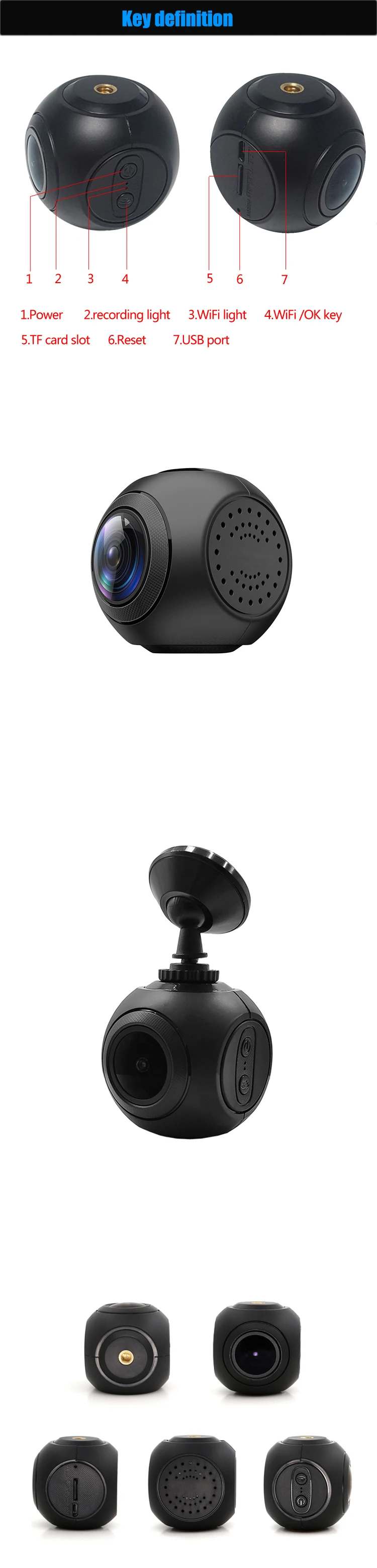 Ainina A9 WiFi Автомобильный видеорегистратор Full-HD 1080p Автомобильный видеорегистратор Встроенный WiFi с приложением, sony сенсор, g-сенсор, WDR