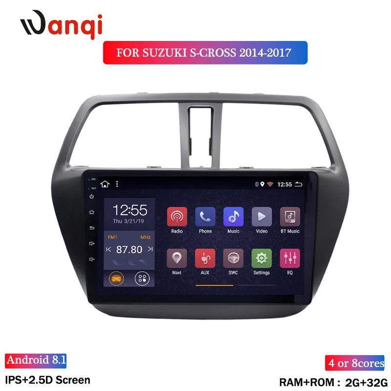 Восьмиядерный автомобильный радиоприемник 2 + 32G Android 8 1 для Suzuki S CROSS 2014 2017