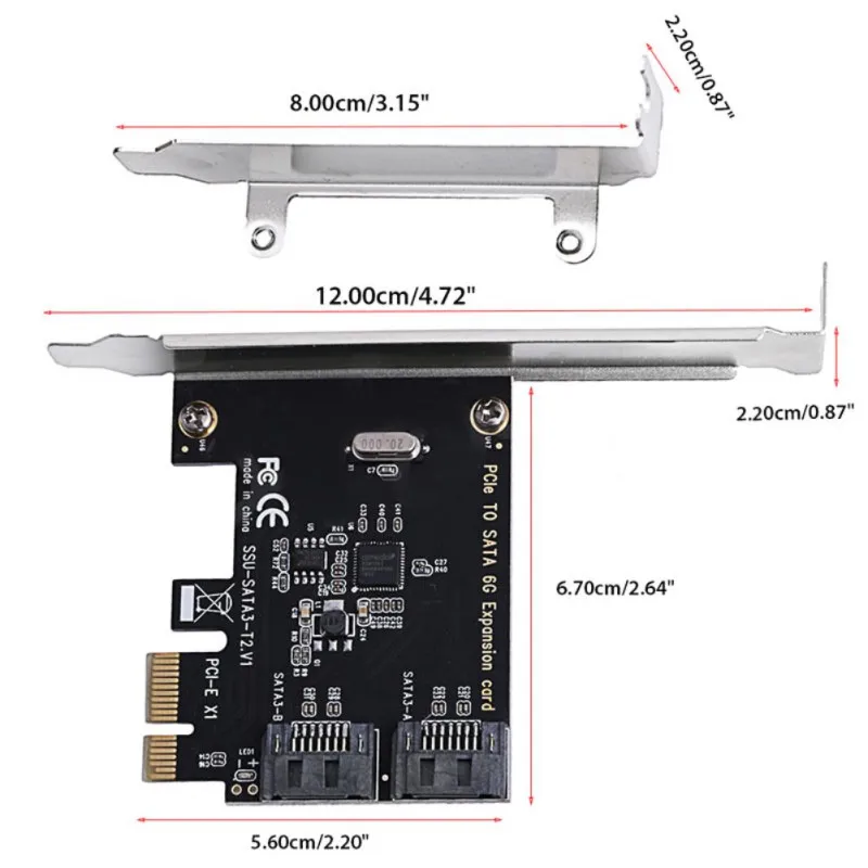 PCIe для SATA3.0 карты расширения 2 Порты и разъёмы SATA III PCI Express 6 ГБ/сек. адаптер