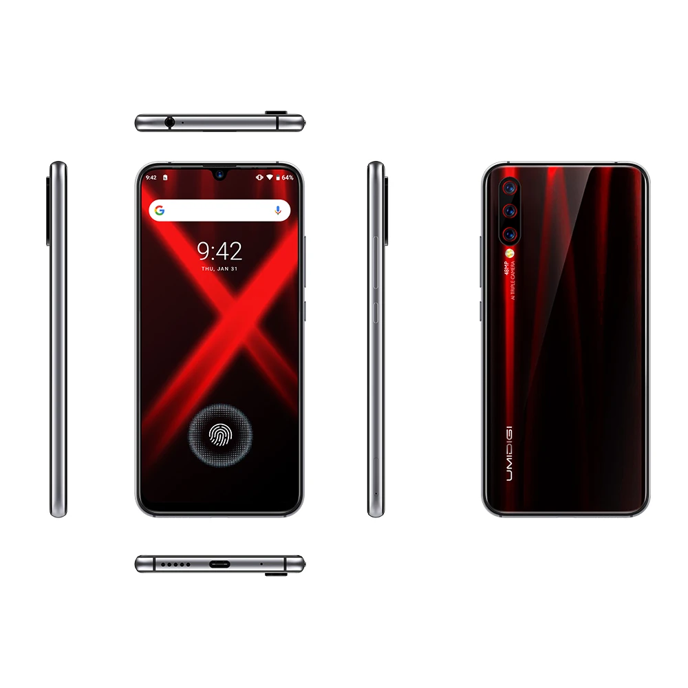 UMIDIGI X 6,35 дюймов AMOLED 4 Гб 128 ГБ глобальная версия Смартфон Android 9,0 Helio P60 48MP 4150 мАч отпечаток пальца NFC 4G мобильный телефон