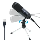 USB конденсаторный микрофон, микрофон для записи голоса для ПК, компьютера, ноутбука, профессиональные студийные микрофоны с подставкой для Youtobe VK