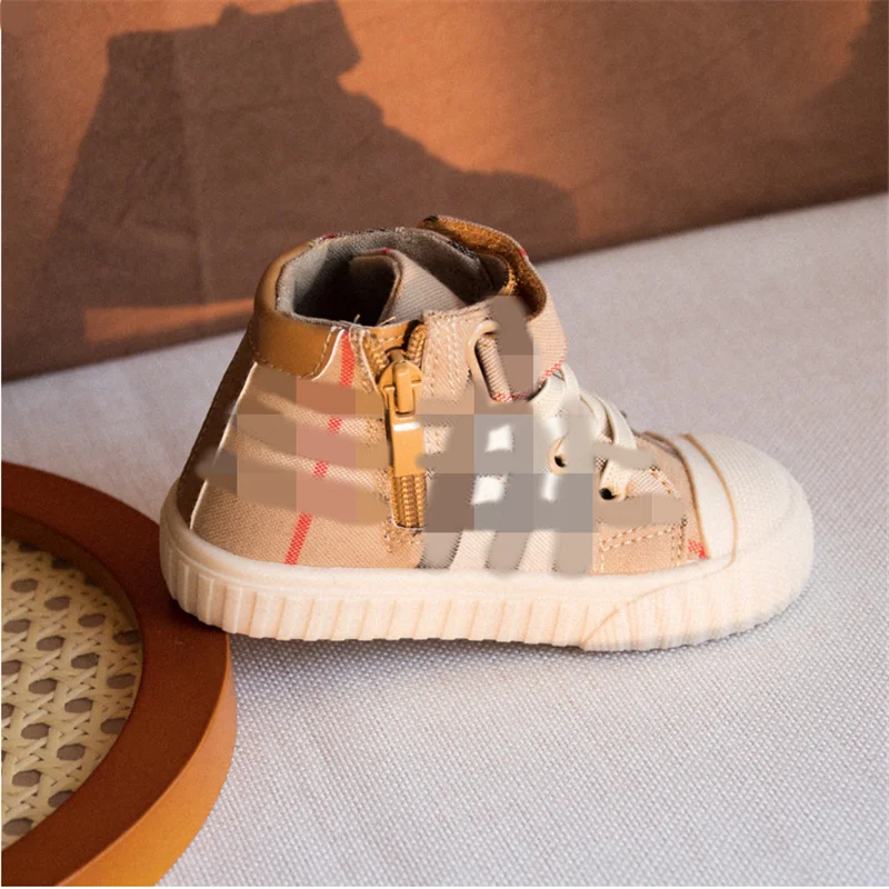 

Summer Boys Canvas Shoes Imitation (Check Stripe) Style, Khaki Style Low Top And High Top, Size (22-32)