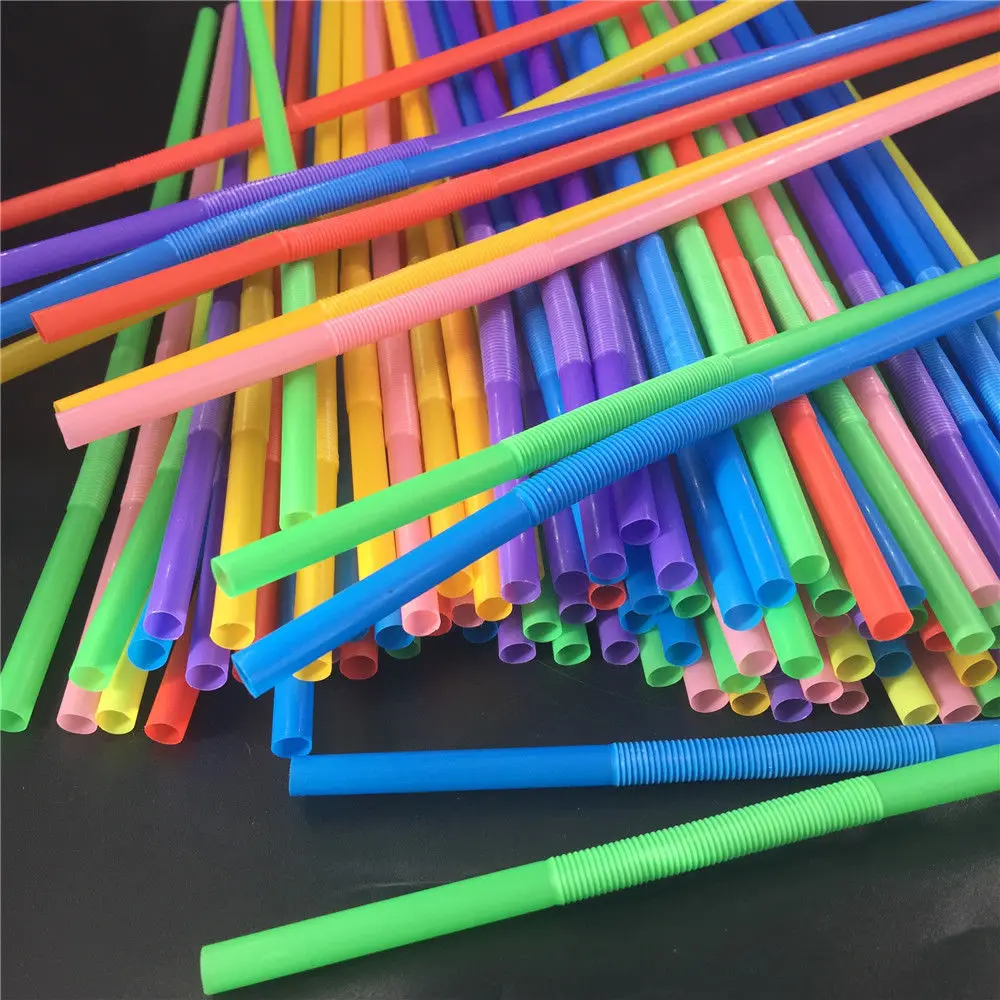 

Party straws bendable flexible plastic Bendy straws party bar drinking supplies
