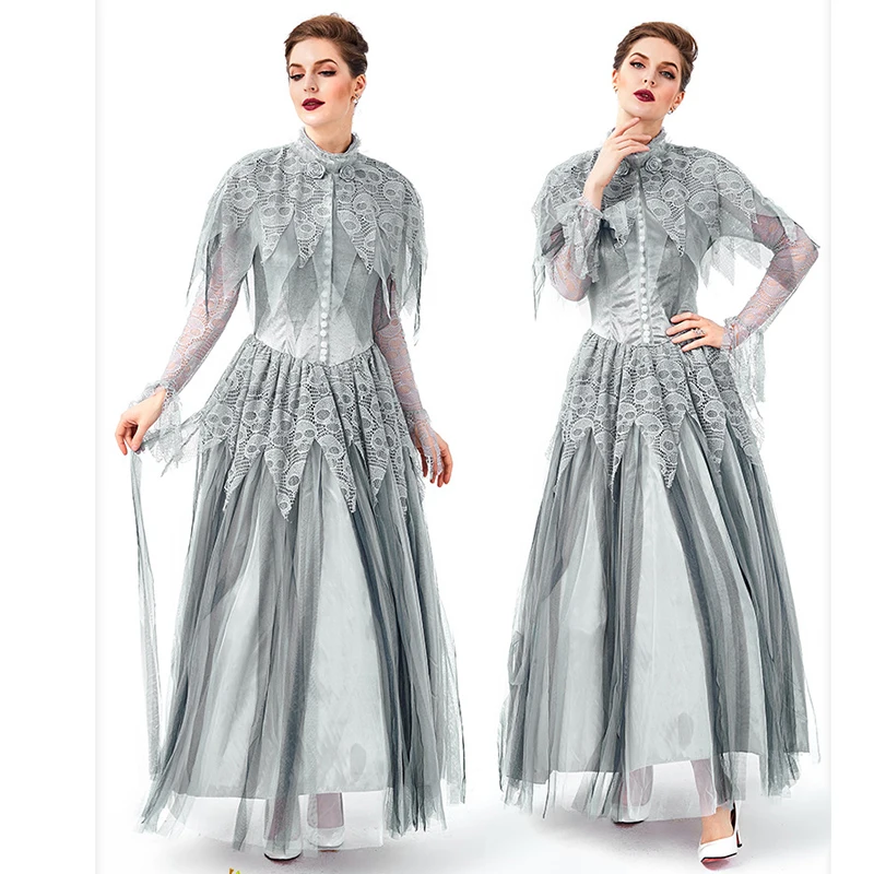 Карнавальный костюм для родителей и детей на Хэллоуин трупа невесты элегантный