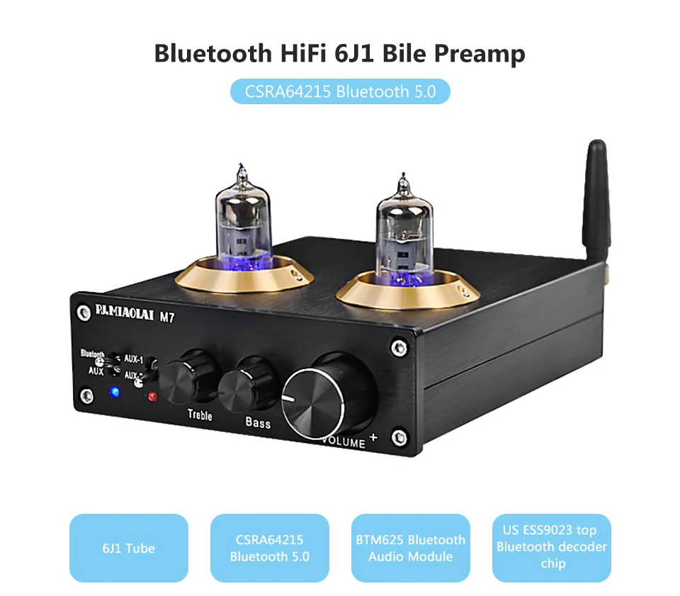 Усилитель Bluetooth звуковой Предварительный усилитель 6J1 трубки AMP HiFi лихорадка предусилитель домашний Театр RCA стерео предварительный усилитель звука Системы