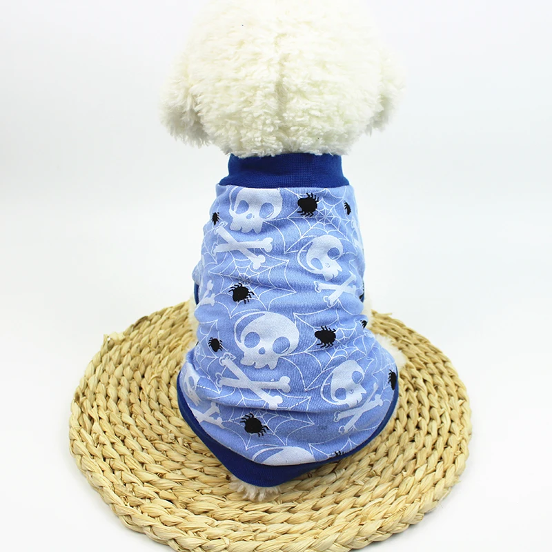Летний жилет для кошек и собак Одежда щенков Хэллоуин рубашка собаки хлопок