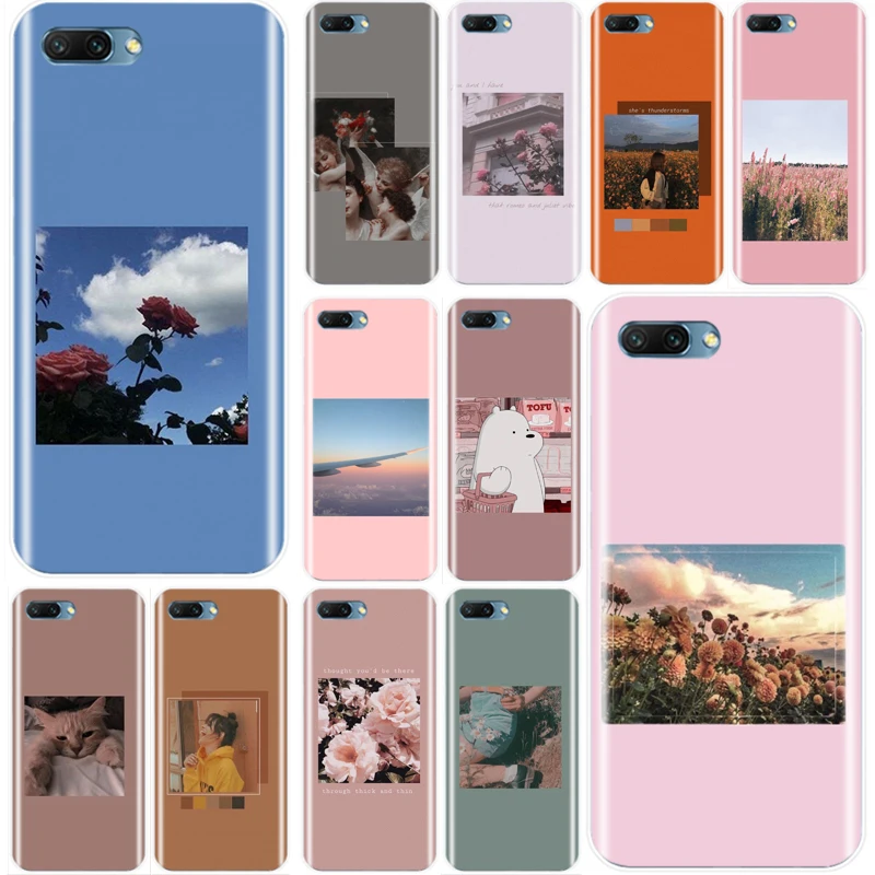 Эстетический чехол с блокировкой экрана мягкий силиконовый из ТПУ для телефона