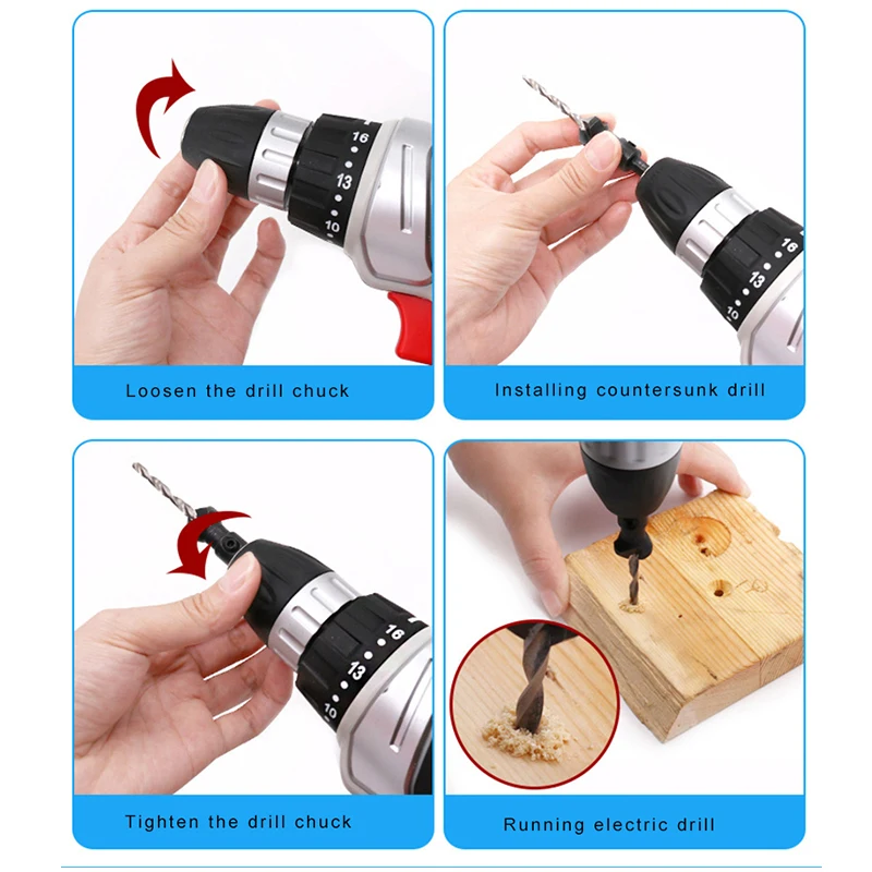 7 шт. сверло для зенковки набор деревянных сверла стопорный воротник