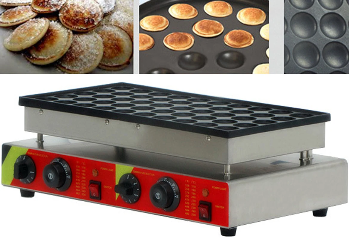 

Free shipping 220v / 110v 50 Holes Waffle Maker Commercial Biscuits Dutch Poffertjes Grill Mini Pancake Baking Machine