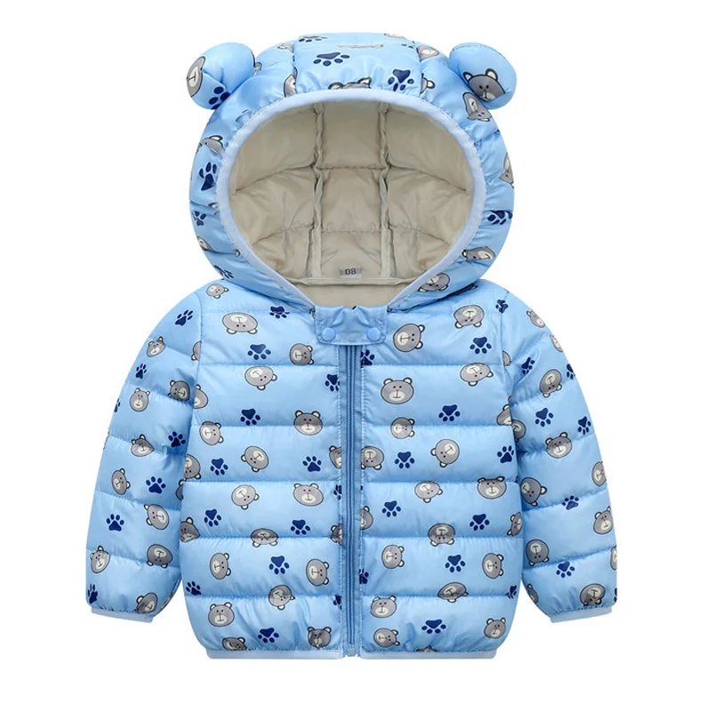 

Детская хлопковая куртка на молнии, с капюшоном и принтом