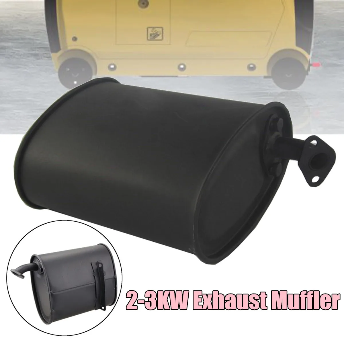 

Newest Universal Black Iron 2-3KW Exhaust Muffler Silencer For 5.5HP 6.5HP 3500W 4000W Gasoline Generator Accessories