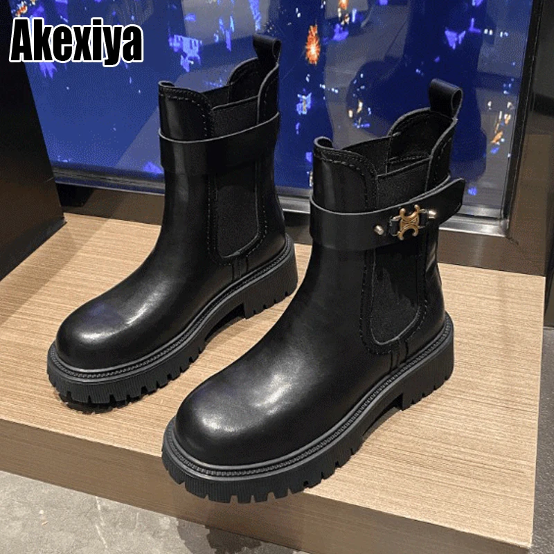 

Женские ботинки, новинка осень-зима 2021, ботинки челси в британском стиле, модель BC2444