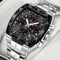 2022 new wwoor sports watches for men fashion big dial quartz military wristwatch man square waterproof chronograph reloj hombre