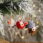 4 шт.компл. войлочное деревянное Рождественское украшение в виде лося, дерево, симпатичное подвесное украшение, подвеска в виде оленя, украшение для дома на новый год