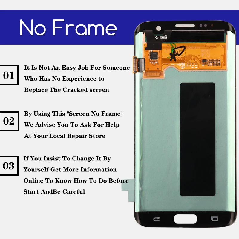 Pantalla SUPER AMOLED de 5,5 pulgadas con marco para SAMSUNG Galaxy S7 edge, reemplazo de quemadura en LCD para G935 y G935F, t&aacute;ctil, montaje de digitalizador-3
