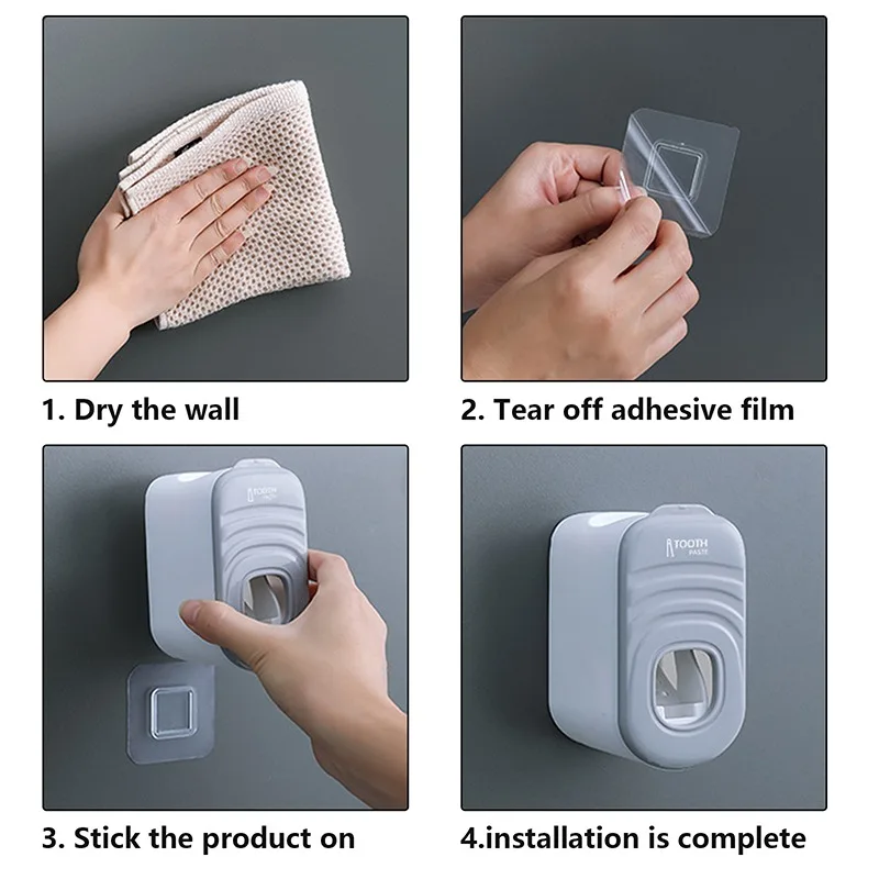 

Wall Mount Toothpaste Dispenser Automatic Toothbrush Holder Dustproof Storage Rack Bathroom Accessories Tooth Paste Squeezer Set