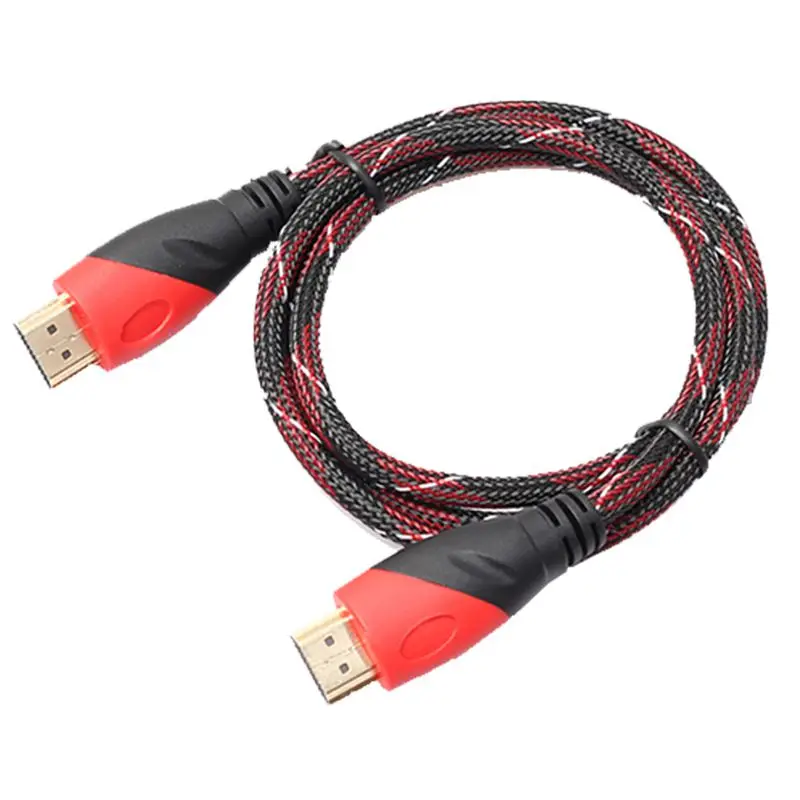 Позолоченный hdmi кабель HD видео аудио двухцветный режим красный и черный сеть 1
