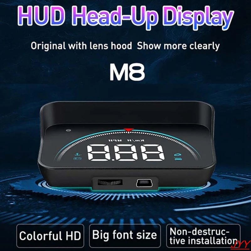

M8 Car HUD Head Up Display OBD2 II EUOBD Overspeed Warning System Projector