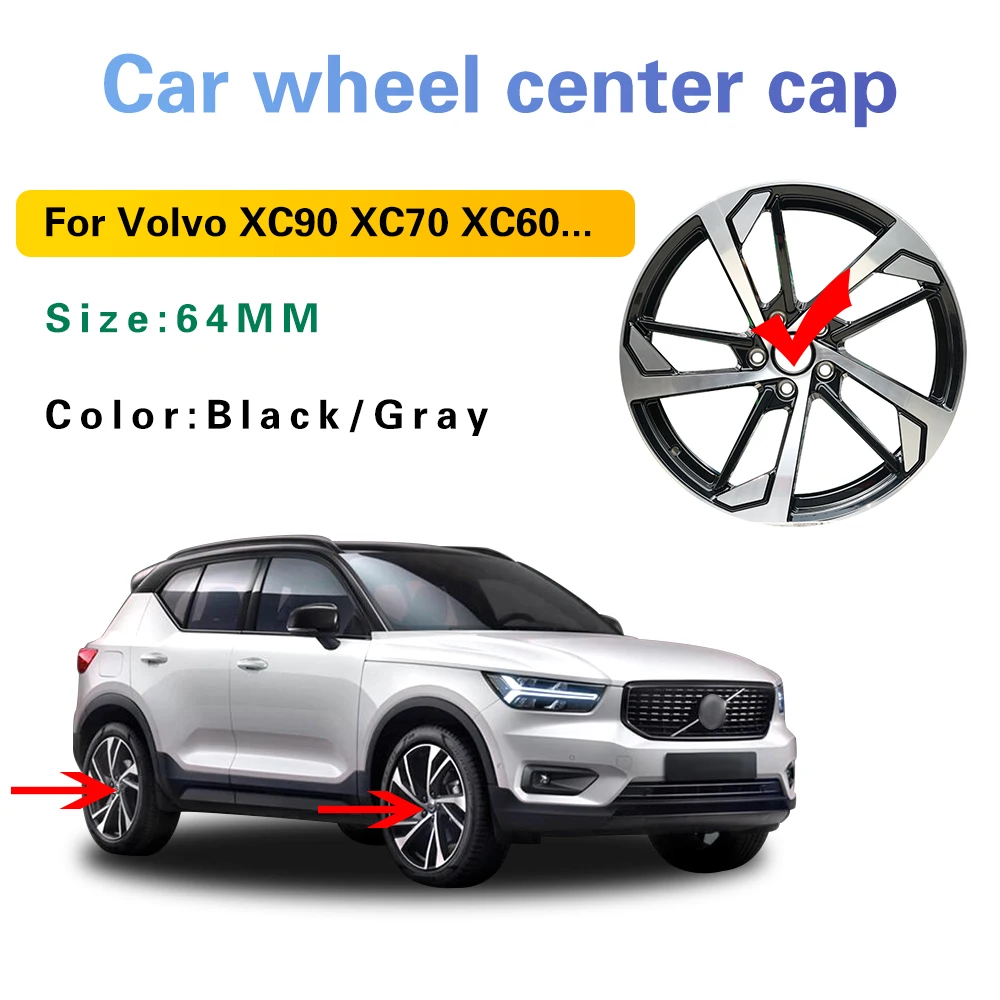 

4x 64mm Car Wheel Center Cap Hub Styling Auto Accessories For Volvo S60 S70 S90 XC90 XC70 XC60 V40 V50 V60 V70 V90 S50 2007 2008