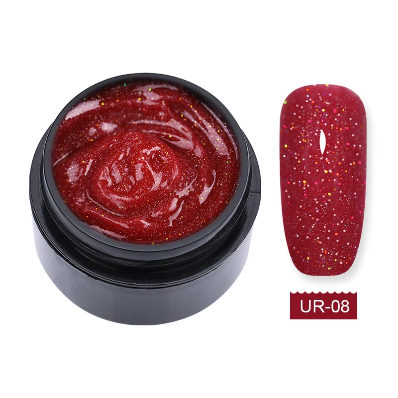 Glitter 8 Ur Sugar, 15 мл, голографический блеск, полиэкстенсивный гель, французские ногти, прозрачный, Камуфляжный цвет, строитель, УФ-гель для ногтей, для наращивания пальцев - Цвет: Glitter 8