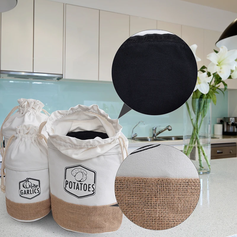 3 шт. хлопковые пакеты для хранения картофеля лука чеснока | Дом и сад