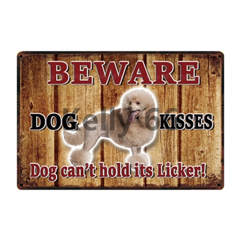 [Kelly66] Остерегайтесь поцелуев Хаски лабрадор дальмация Такса металлический знак