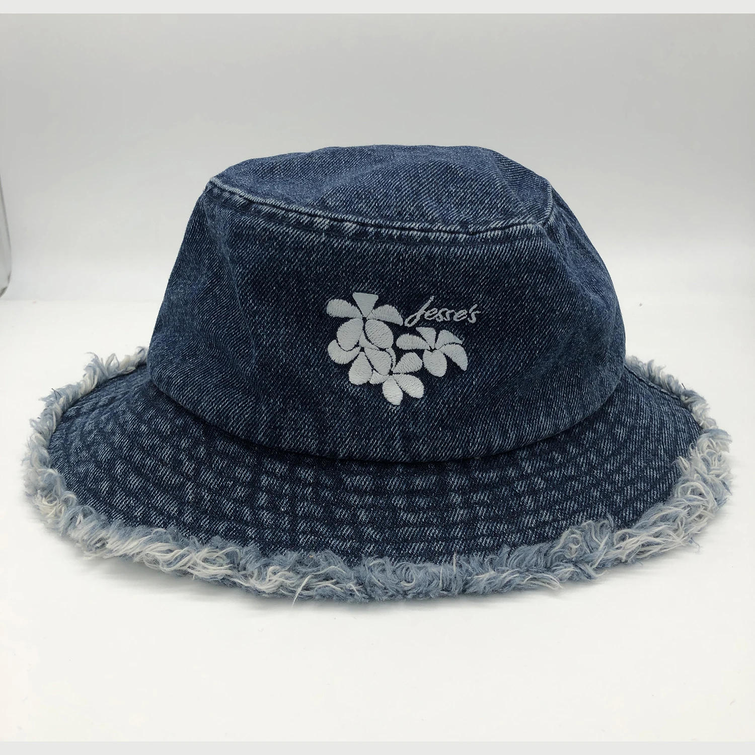 Джинсовые шляпы с дикими полями вымытые джинсы темным камнем кепки вышивкой от