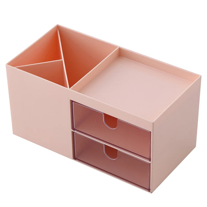 

Desktop Storage Box Double Drawer Compartment Organizer for Jewelry Cosmetics BMF88