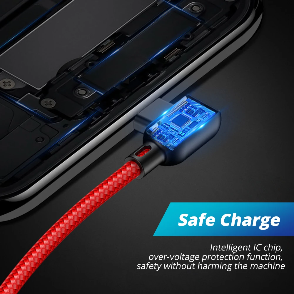 Micro Usb кабель ANKNDO для Xiaomi Redmi 4x C типа геймерский с углом 90 градусов быстрой зарядки