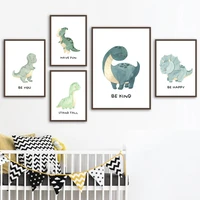 dinosaur baby safari animals inspirational quotes wall art canvas painting nordic posters and print wall pictures boy room decor