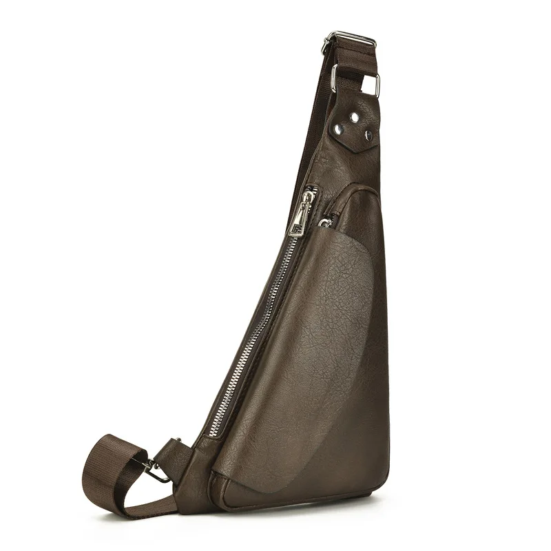 

Men's Triangle Business Chest Bag , 13 Inch Mini Travel Back Packs , Small Split Shoulder Crossbody Bag