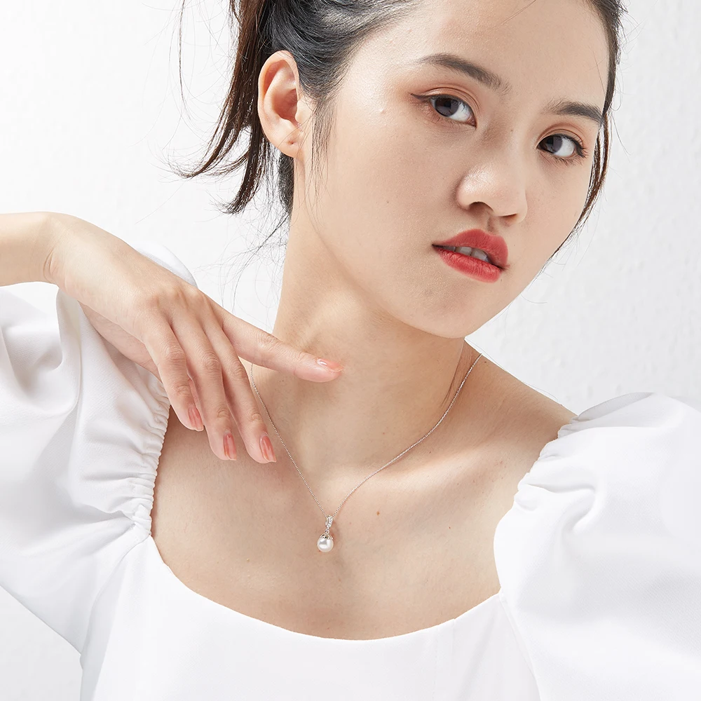 

SILVERHOO 925 Sterling Silver For Women Rings Pendant Necklaces Clip Earrings Suit Artificial Pearl Party Fine Jewelry Hot Sale