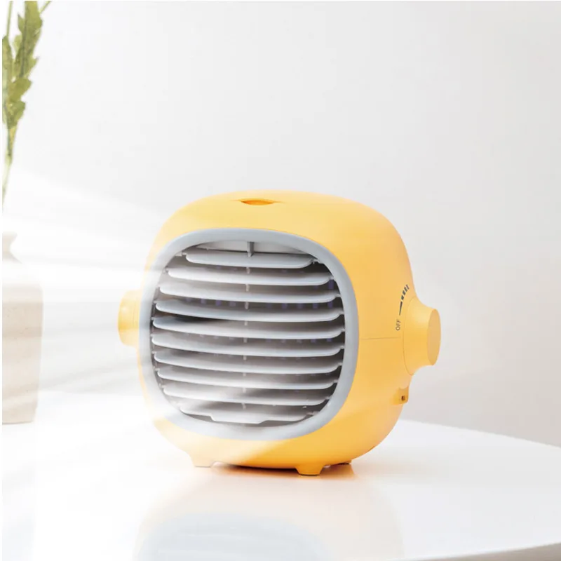 

2021New Mini Air Cooler Conditioner Portable Cooling Fan ABS Rechargeable 2000mAH Type-C USB Purifies for Home Cold Wind Speed