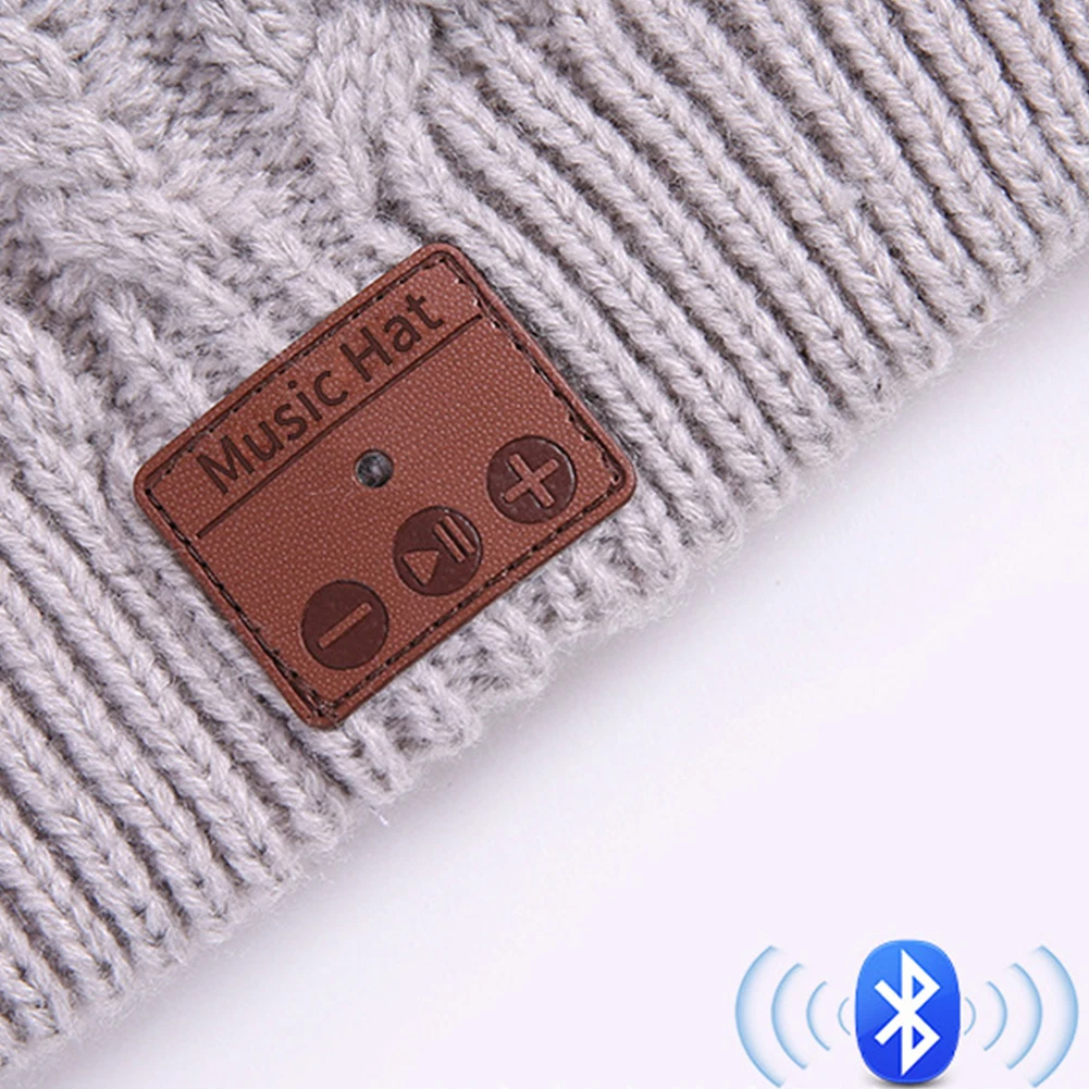 Wireless Hat Knitted Caps Beanie Stereo Earphone Mic Speaker Bluetooth For Outdoor Sports