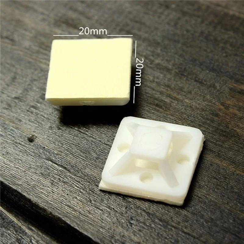 

p set of white cable holder 2cm x 2cm self-adhesive cable tie cable tie base wall bracket fixing seat clip cord clip