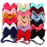 10pcs 11cm 4 3 fashion seersucker waffle hair bows with headbands for women girls kids headwear headband hair accessories
